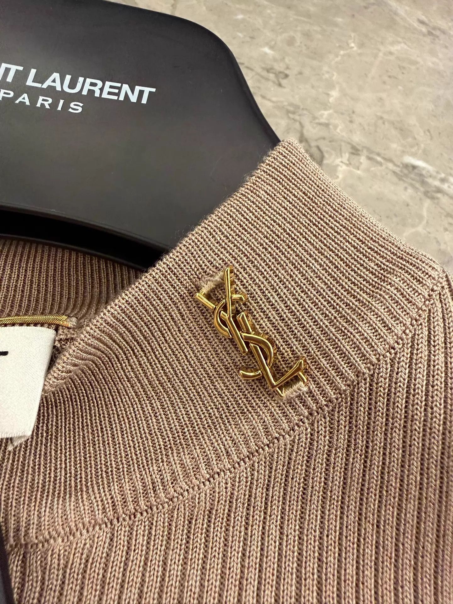 Saint Laurent Paris SL Gold Label Wool Turtle Slim Light Brown Size M / US 6-8 / IT 42-44 - 4 Thumbnail
