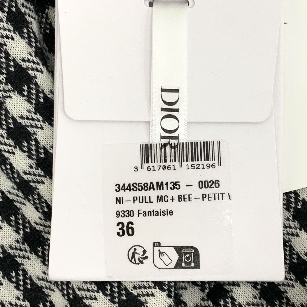 Dior Dior Checkered Cashmere Knit Short Sleeve K26WX Size XS / US 0-2 / IT 36-38 - 8 Thumbnail