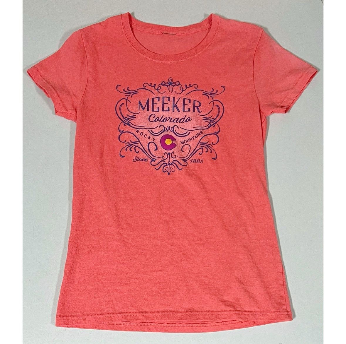 Gildan Pink ‘Meeker, Colorado’ Graphic T-Shirt Top Tee Size S 🗻✨ Size US S / EU 44-46 / 1 - 1 Thumbnail