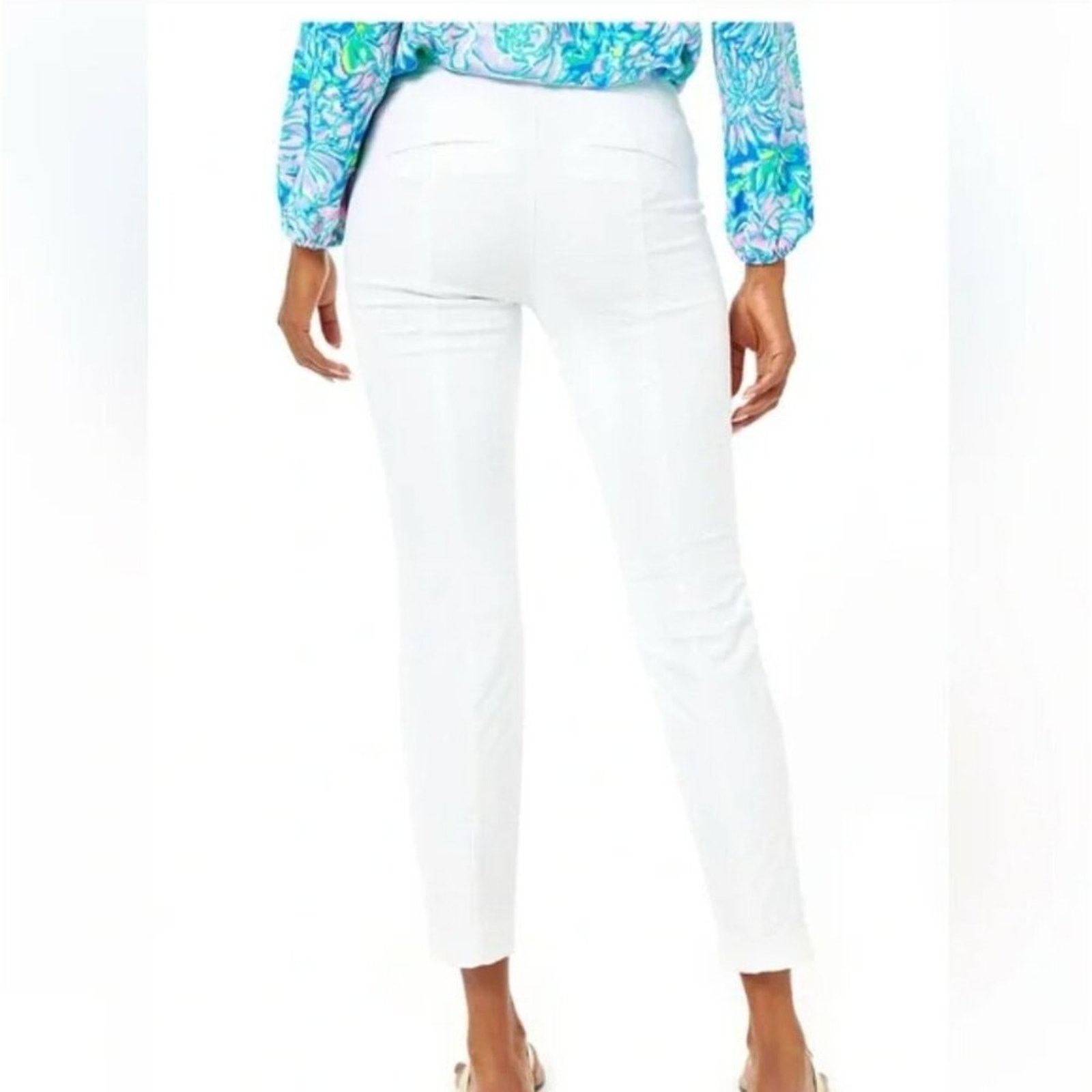 Lilly Pulitzer Lilly Pulitzer Kelly Skinny Ankle Pant 8 Resort White NEW Size 30" / US 8 / IT 44 - 3 Thumbnail