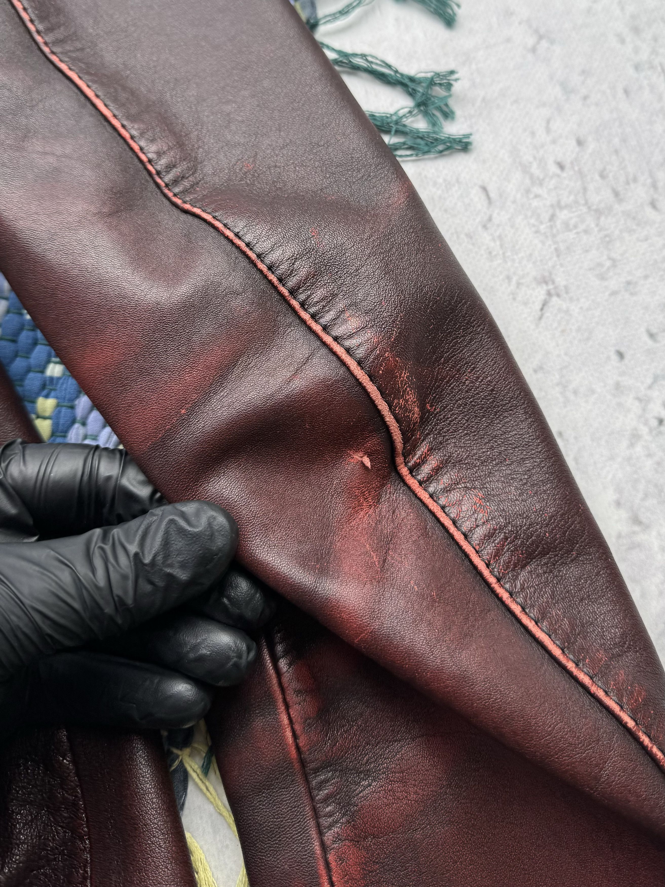 Vintage Vintage Faded Leather Jacket A89D15(467) Size S / US 4 / IT 40 - 11 Thumbnail