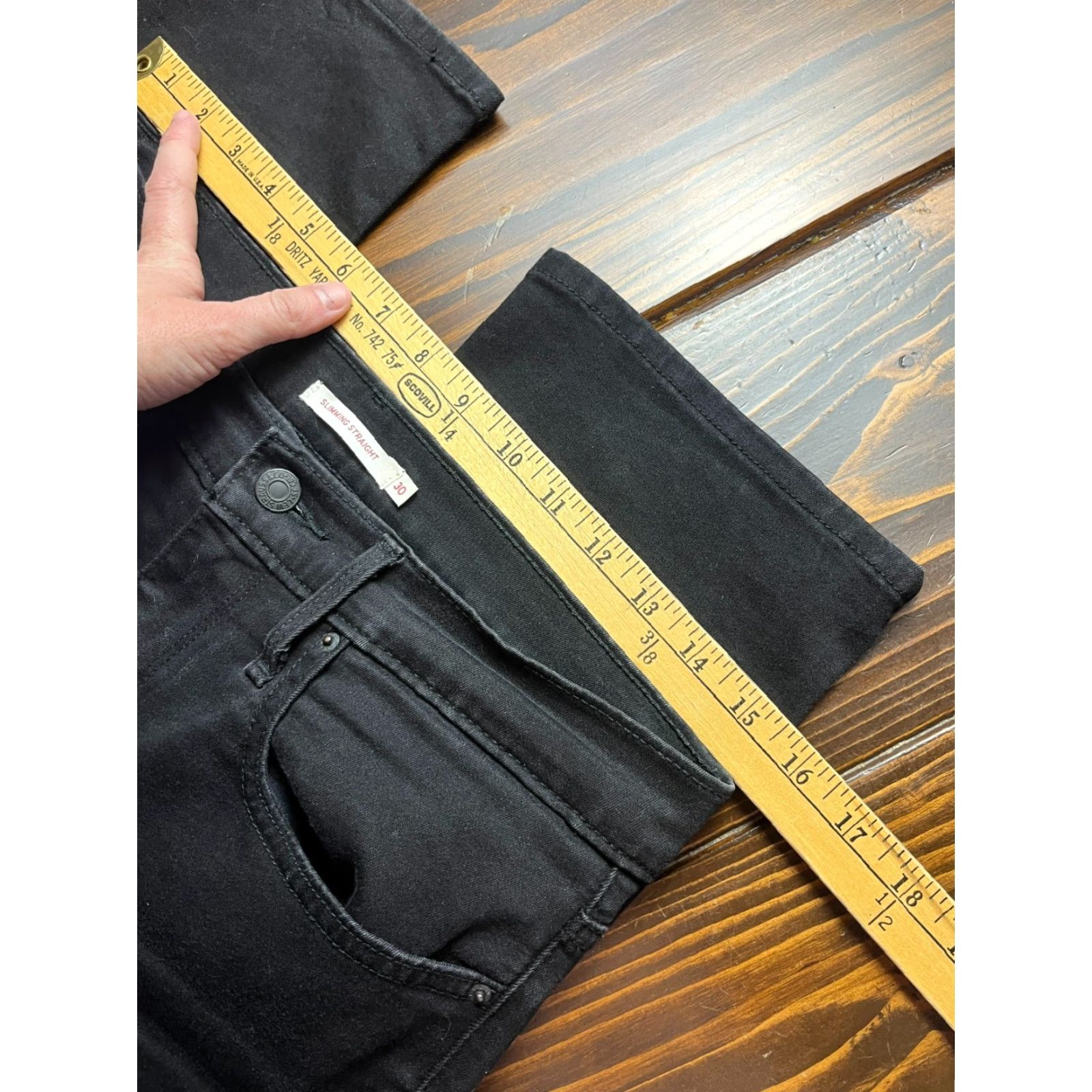 Levi's Levi's Jeans Men's 30x32 Black Denim Slimming Straight Pockets Mens Size US 30 / EU 46 - 5 Thumbnail