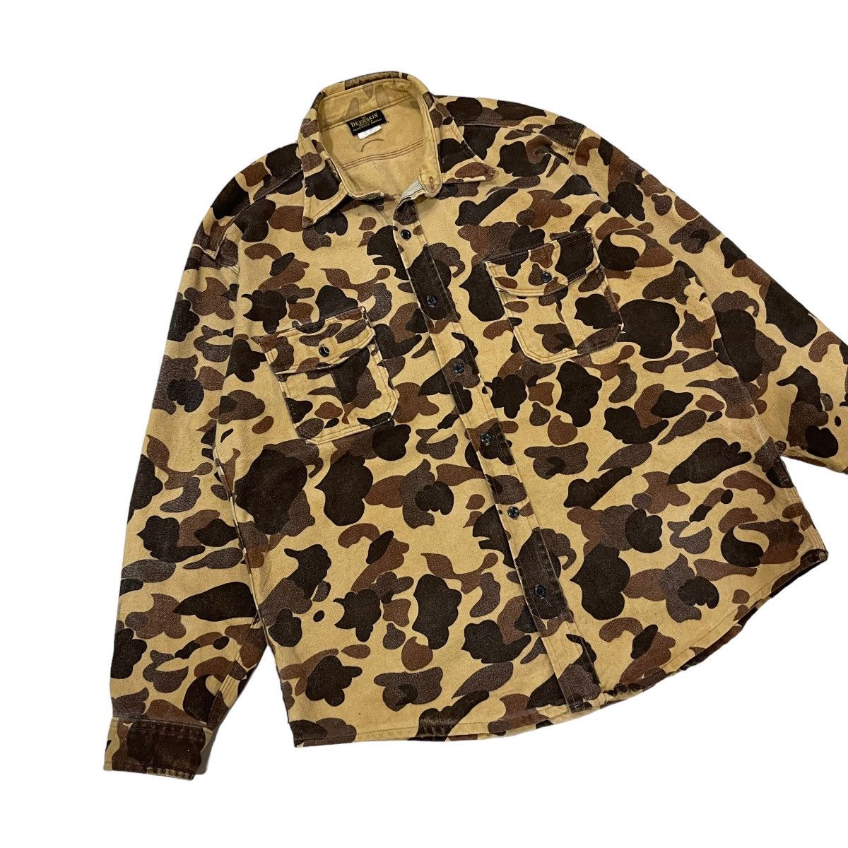 Vintage Vintage 90s Deerskin By Melton Shirt Co. Camo Button Jacket Size US XL / EU 56 / 4 - 5 Thumbnail