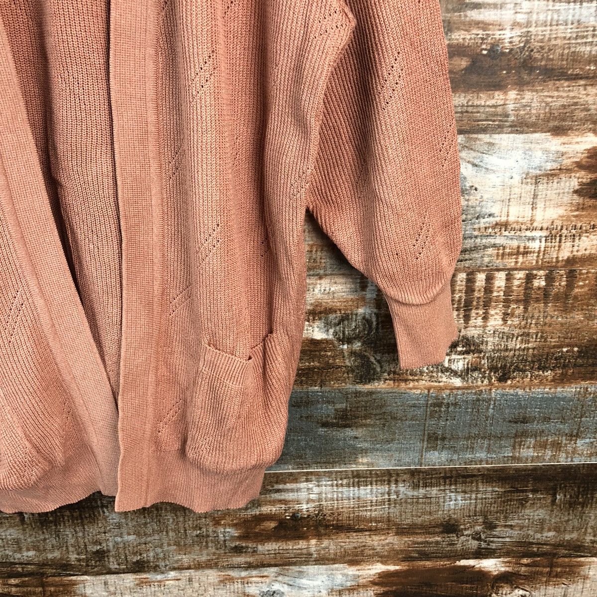 Homespun Knitwear DL Japanese Brand Orange Cardigan Knitweaer #C483 Size XL / US 12-14 / IT 48-50 - 8 Thumbnail