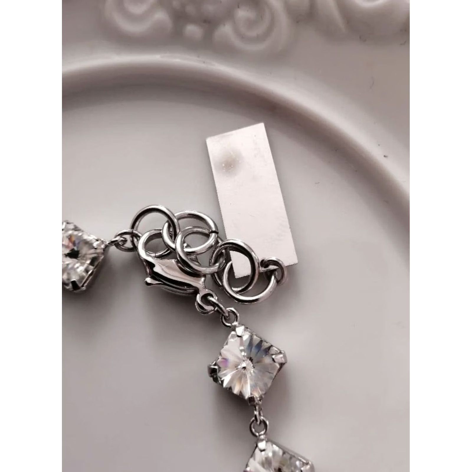 Thierry Mugler VINTAGE Thierry Mugler Modern Womens 40cm Silver Necklace Crystal Diamond Cut Design Used From Size ONE SIZE - 5 Thumbnail