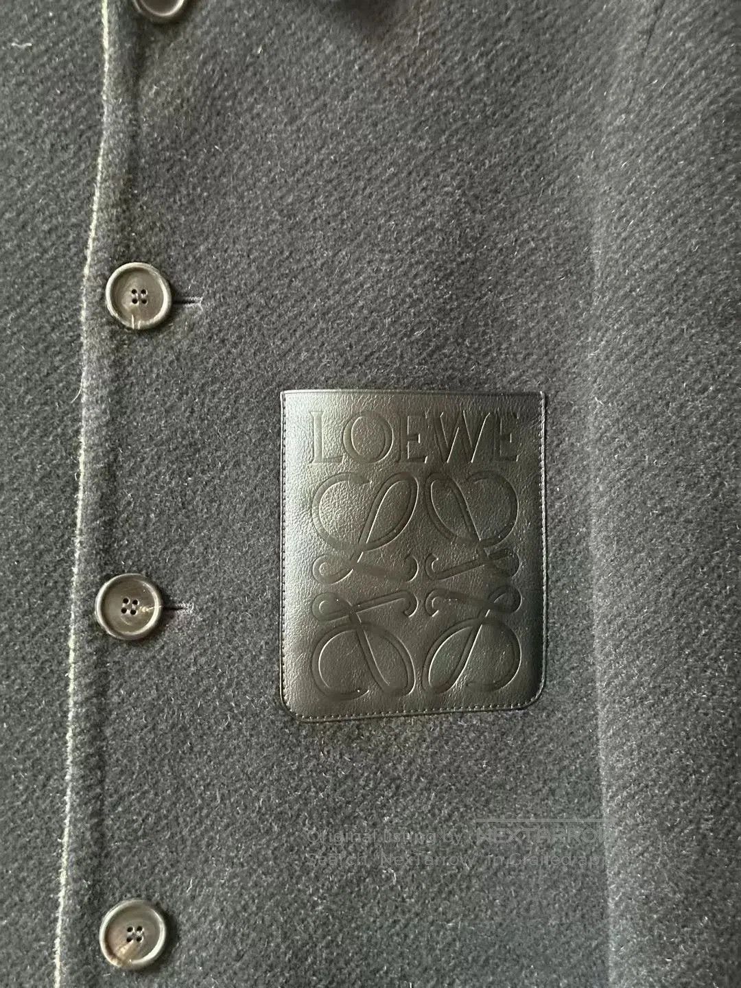 Loewe loewe wool coat with leather label. Size US L / EU 52-54 / 3 - 3 Thumbnail