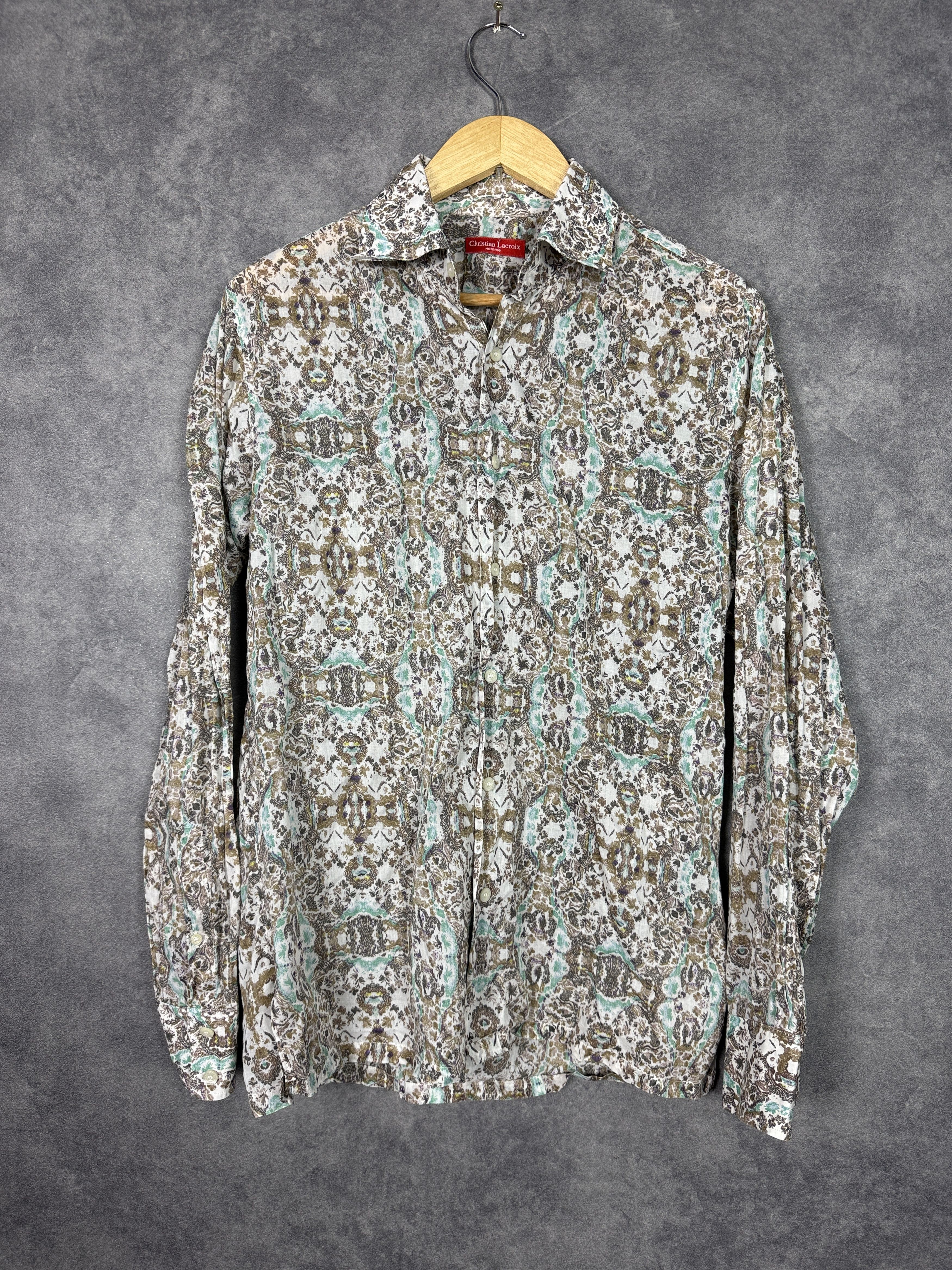 Christian Lacroix Christian Lacroix Homme shirt print pattern floral wool Size US L / EU 52-54 / 3 - 1 Thumbnail