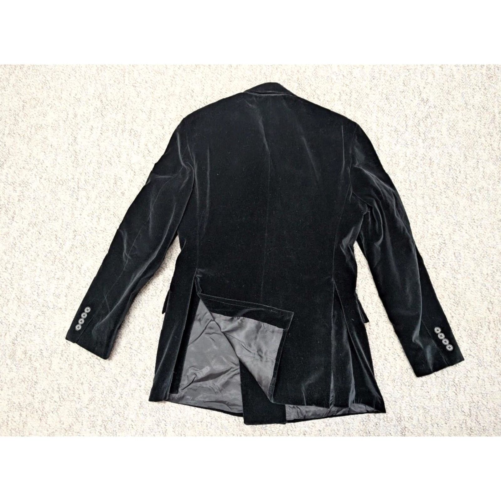 Polo Ralph Lauren VINTAGE Polo by Ralph Lauren Blazer Men Velvet 36 Black Two-Button Double-Breasted Peak Lapel Smoking Jacket 1970s Analysis Size US M / EU 48-50 / 2 - 2 Thumbnail