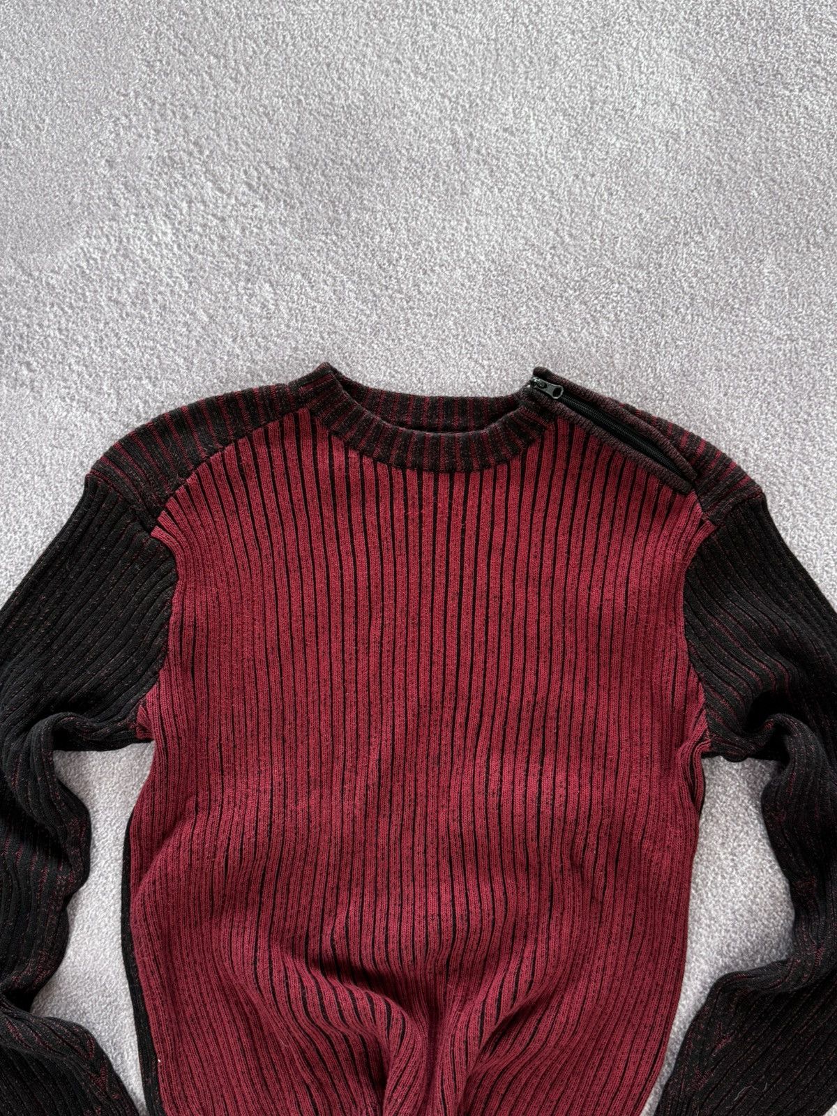 If Six Was Nine Vintage 90's Japanese Style Mens Dark Zip Ribbed Sweater Y2K Size US L / EU 52-54 / 3 - 2 Thumbnail