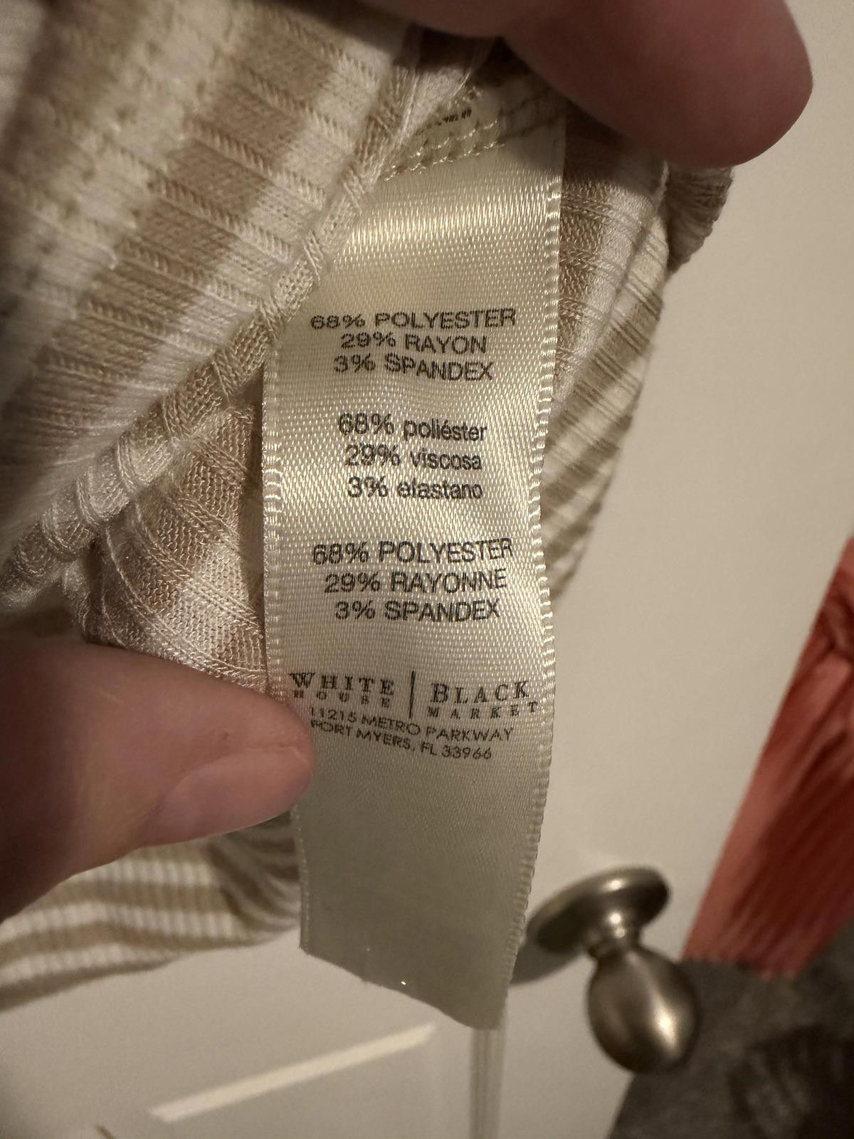 Other White House Black Market Beige White Striped Top Large Size L / US 10 / IT 46 - 3 Thumbnail