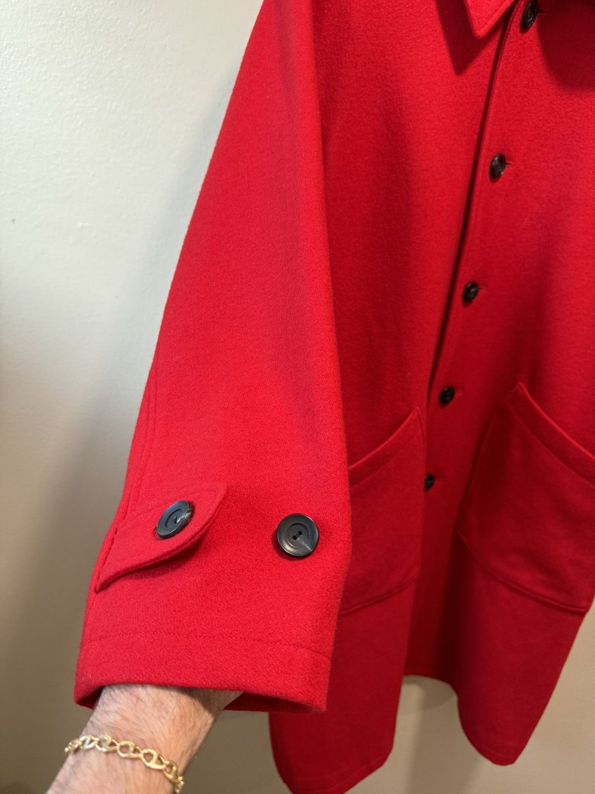 Issey Miyake iS Wool Full Length Coat Red Size US M / EU 48-50 / 2 - 5 Thumbnail