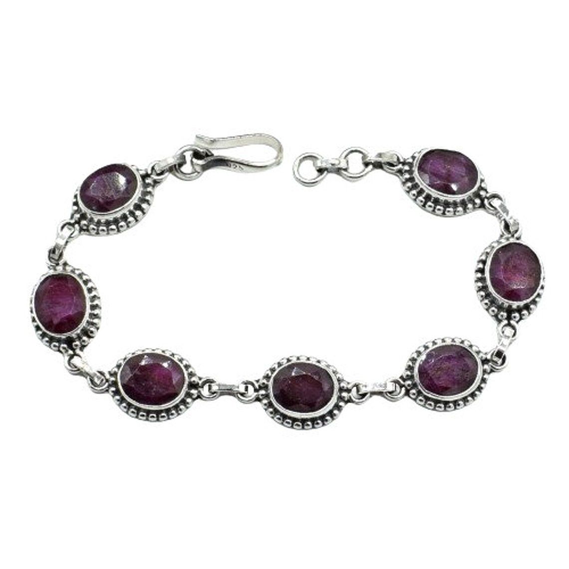 Handmade Natural Ruby Gemstone Bracelet, Excellent Ruby Bracelet Size ONE SIZE - 1 Thumbnail