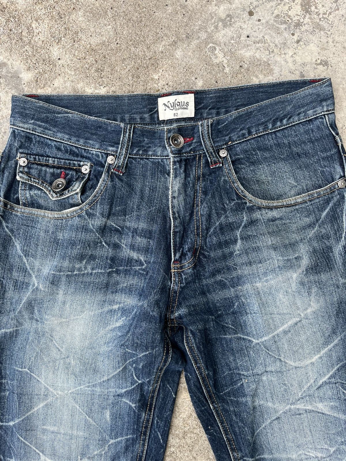 If Six Was Nine Very Rare Nylaus Twist Rusty Flare Denim Jeans Size US 31 - 4 Thumbnail