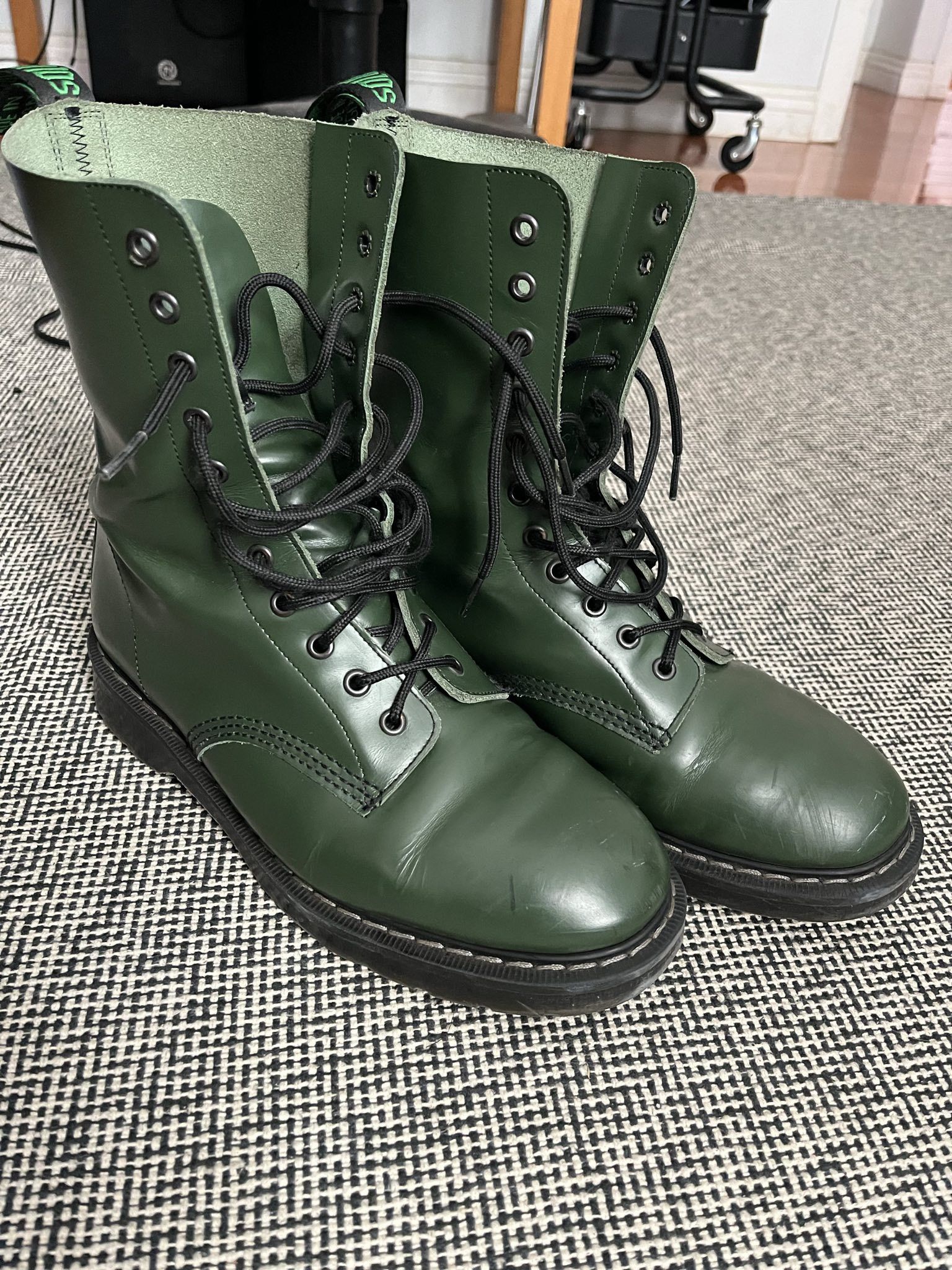 Solovair Green Hi Shine 11 Eye Derby Boot UK 9.5 US 10.5 Grailed