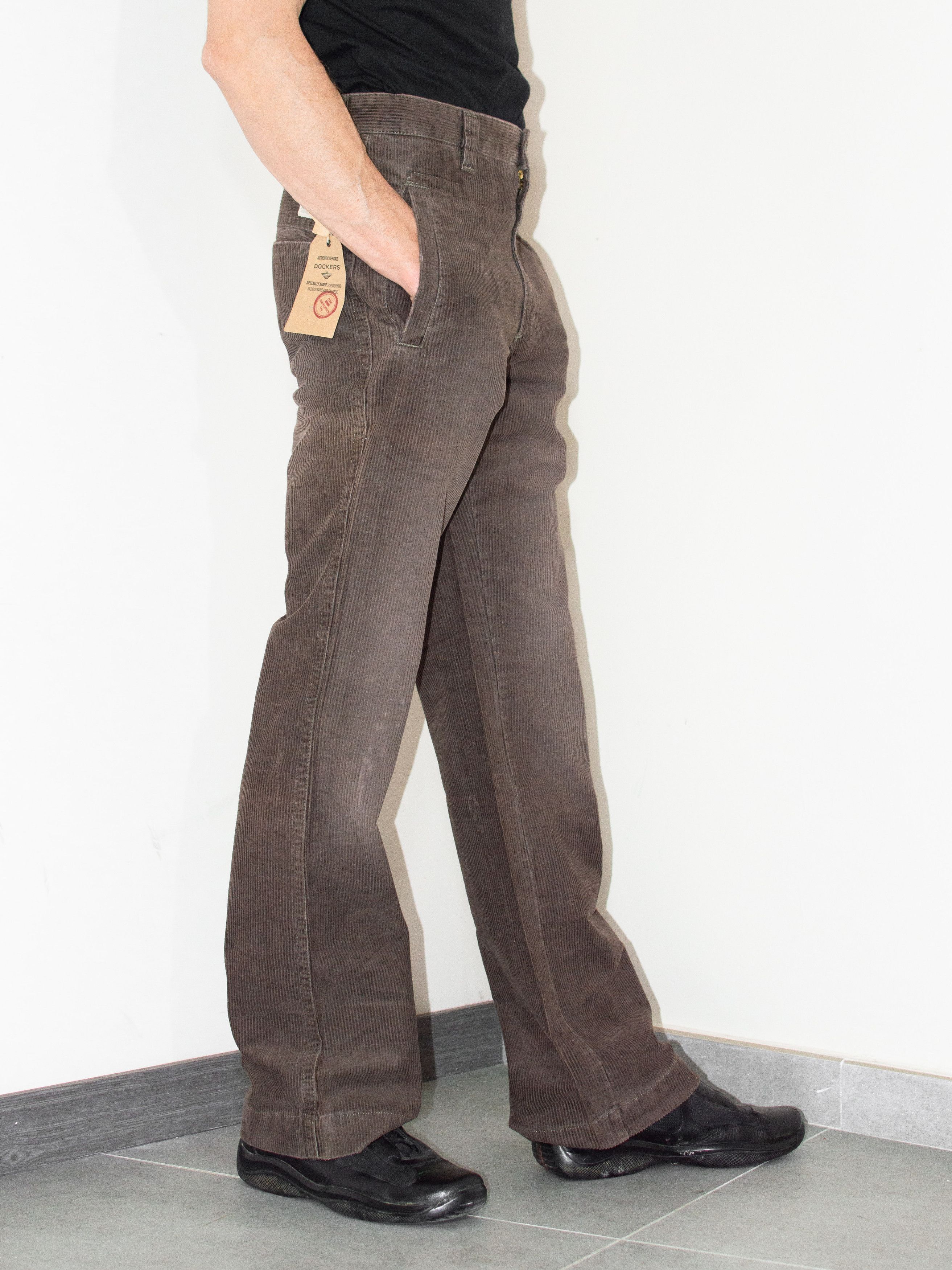 Designer × Vintage Deadstock 90s Brown Corduroy Straight Bootcut Trousers Size US 29 - 4 Thumbnail