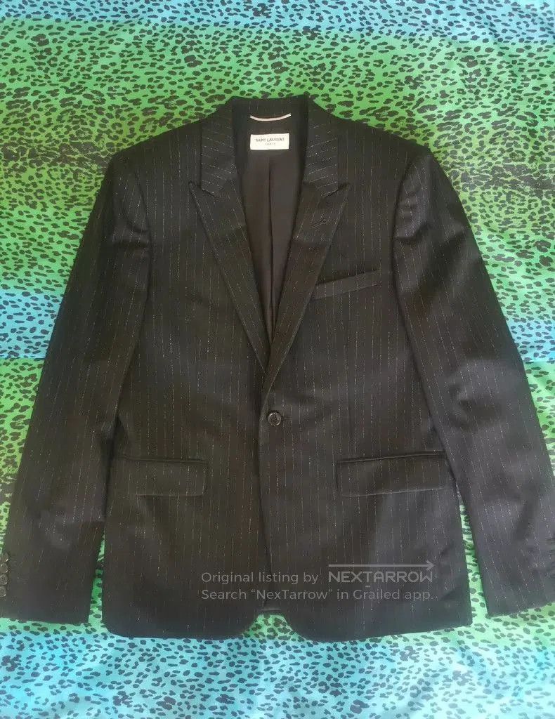 Saint Laurent Paris Saint Laurent Black Silver Thread Blazer. Size US M / EU 48-50 / 2 - 1 Thumbnail