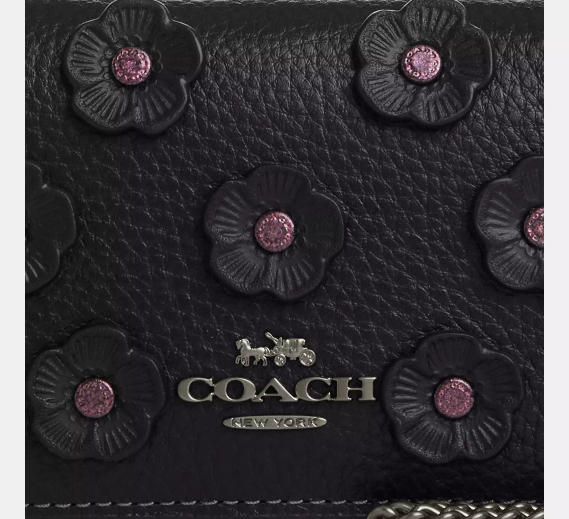 Coach Mini Wallet On A Chain With Floral Applique CAL71 Size ONE SIZE - 9 Thumbnail