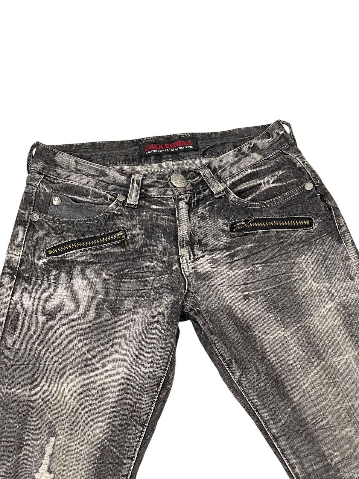 Japanese Brand Flare Jeans Jack Serika Faded Distress Boot Cut 8🟦9 Size US 29 - 8 Thumbnail