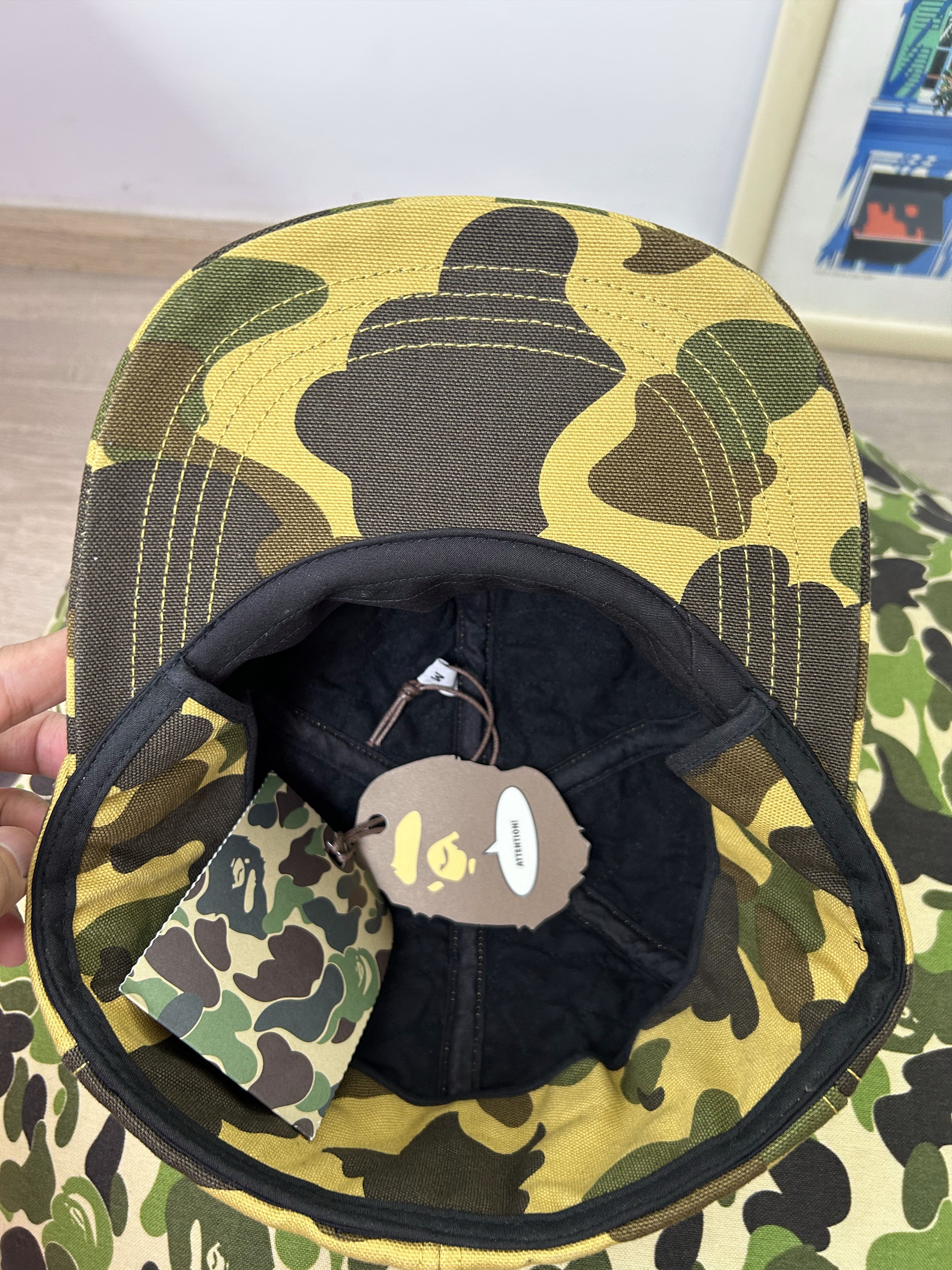 Bape BAPE x CARHARTT 1st Camo Canvas Earflap Hat (Yellow)[Size M] Size ONE SIZE - 3 Thumbnail