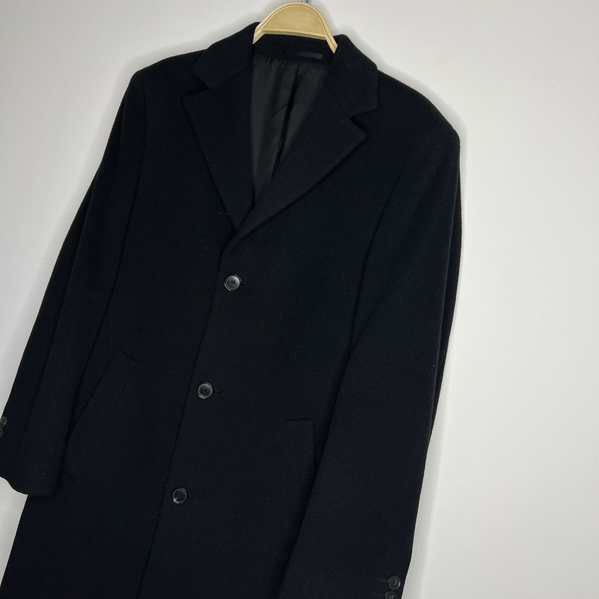 Hugo Boss Vintage Hugo Boss Wool Long Coat Jacket Black 90s Size US M / EU 48-50 / 2 - 2 Thumbnail