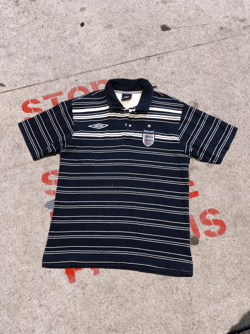 Umbro Umbro Team England Vintage STRIPED POLO Size M Size US M / EU 48-50 / 2 - 1 Thumbnail
