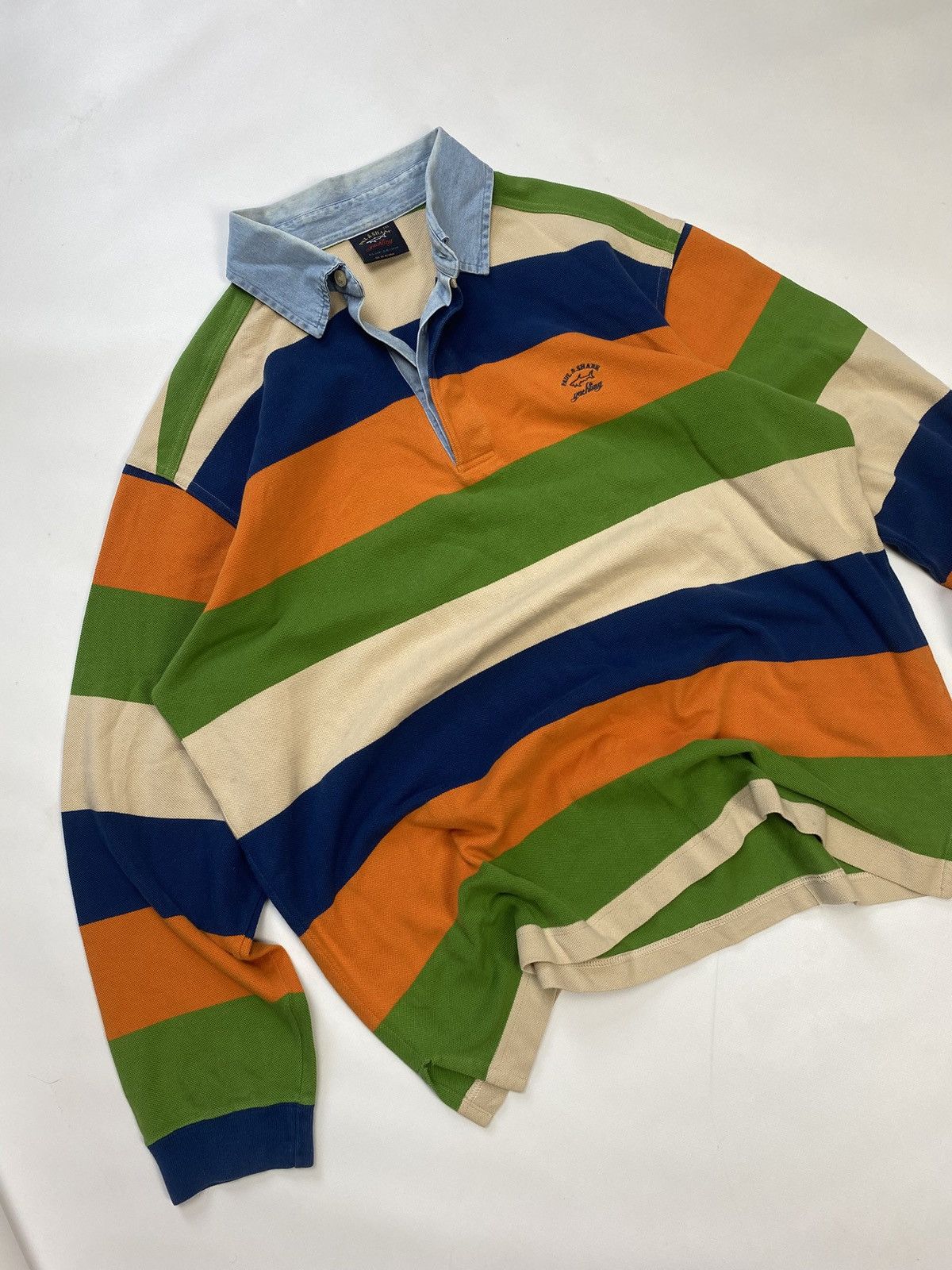 Paul & Shark PAUL & SHARK Striped Rugby Long Sleeve Shirt Size US XXL / EU 58 / 5 - 3 Thumbnail