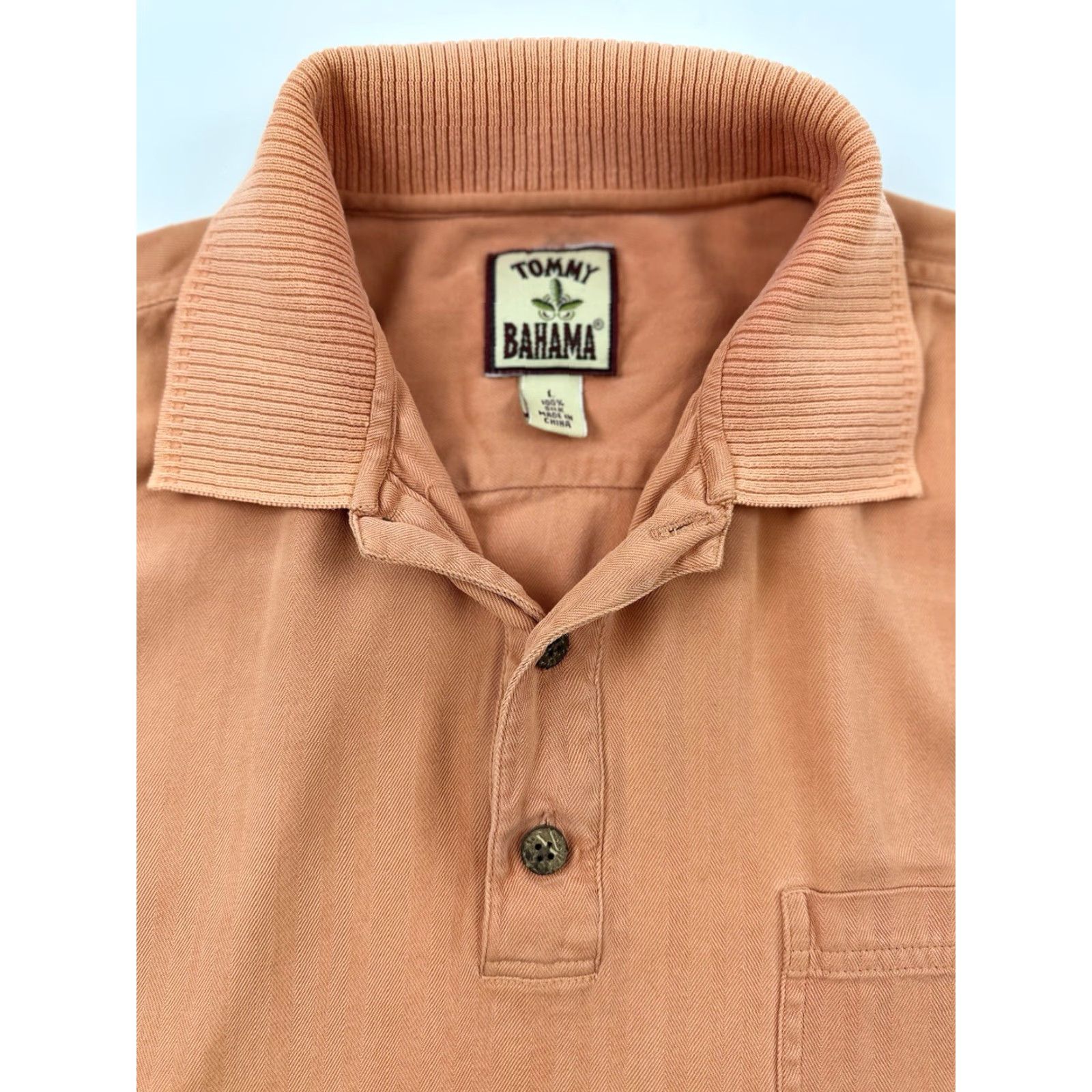 Tommy Bahama VINTAGE Tommy Bahama Polo Shirt Men’s L Large Orange Silk Golf Shirt Size US L / EU 52-54 / 3 - 4 Thumbnail