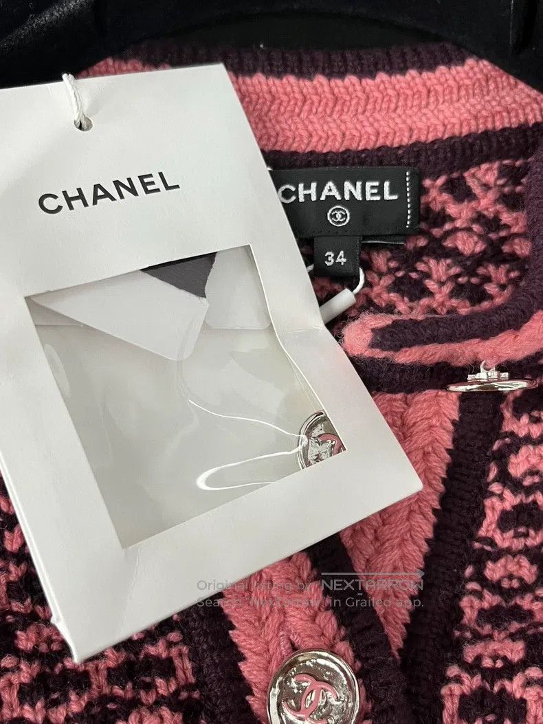 Chanel Chanel Pink short knitted cardigan coat Size XXS / US 00 / IT 34 - 4 Thumbnail