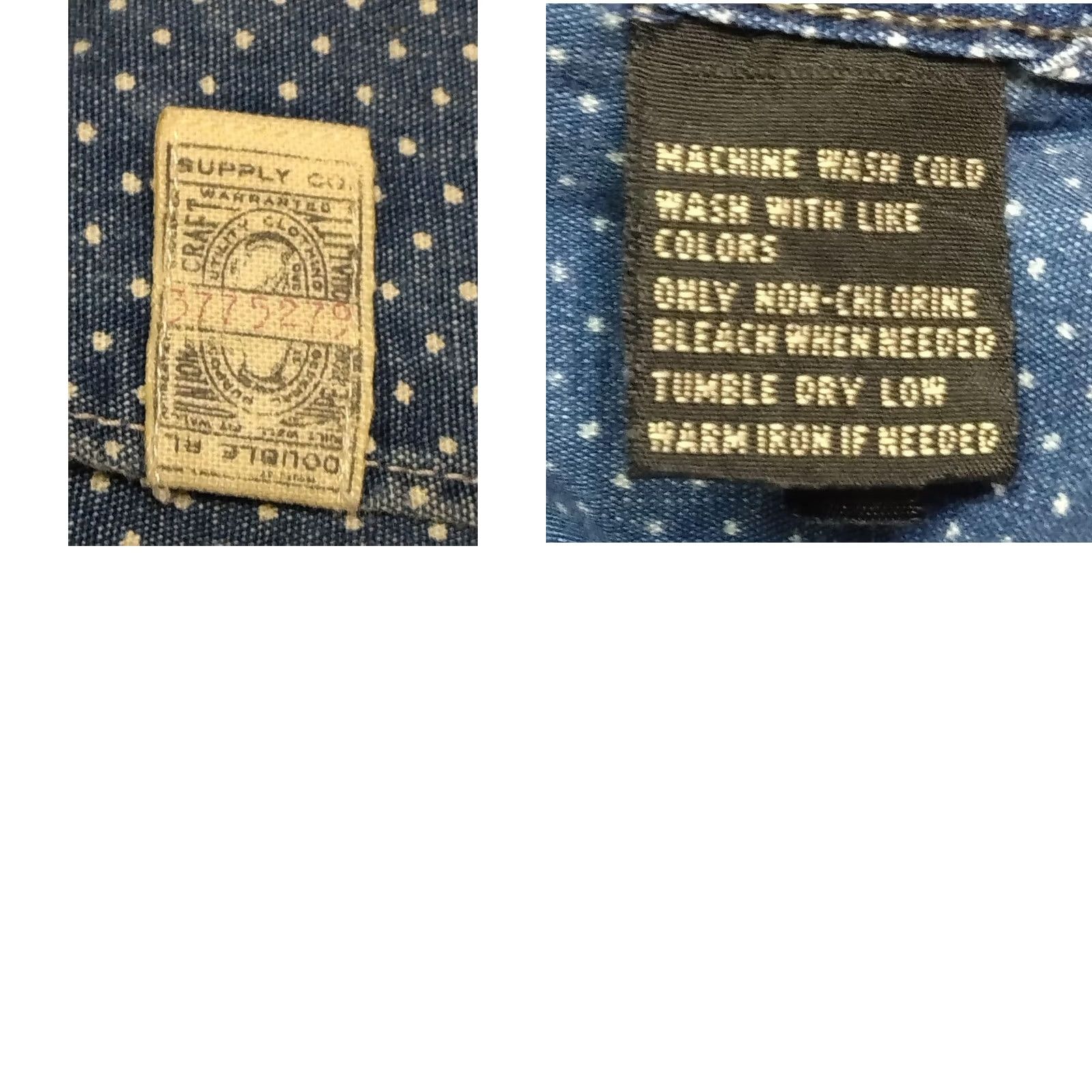 Ralph Lauren RRL Ralph Lauren Indigo Polka Dot Long Sleeve Casual Shirt Size M Blue Men's Size US M / EU 48-50 / 2 - 8 Thumbnail