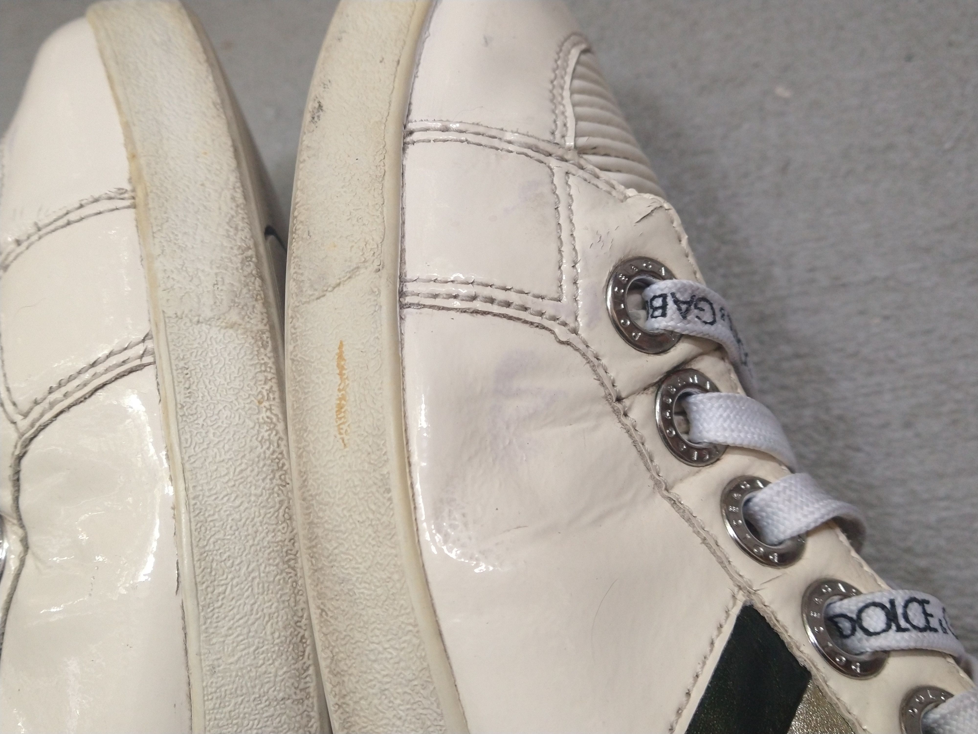 Dolce & Gabbana × Vintage Dolce & Gabbana Sneakers Size 9.5 White Patent Leather Y2K Size US 9.5 / EU 42-43 - 10 Thumbnail