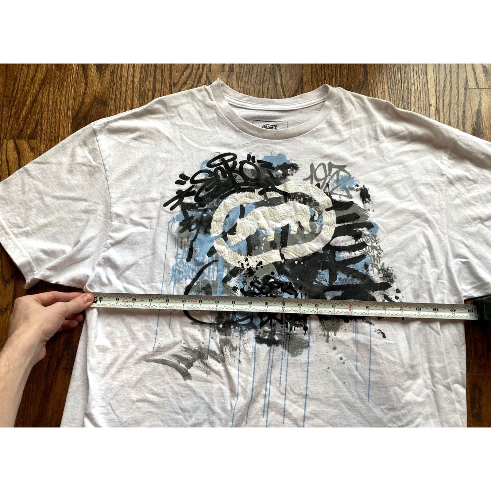 Ecko Unltd. Ecko Unltd Shirt Mens 2XL White Short Sleeve Crew Neck Graffiti Graphic Print Hip Hop 90s Dinop? (note: fix not adding) Size US XXL / EU 58 / 5 - 3 Thumbnail