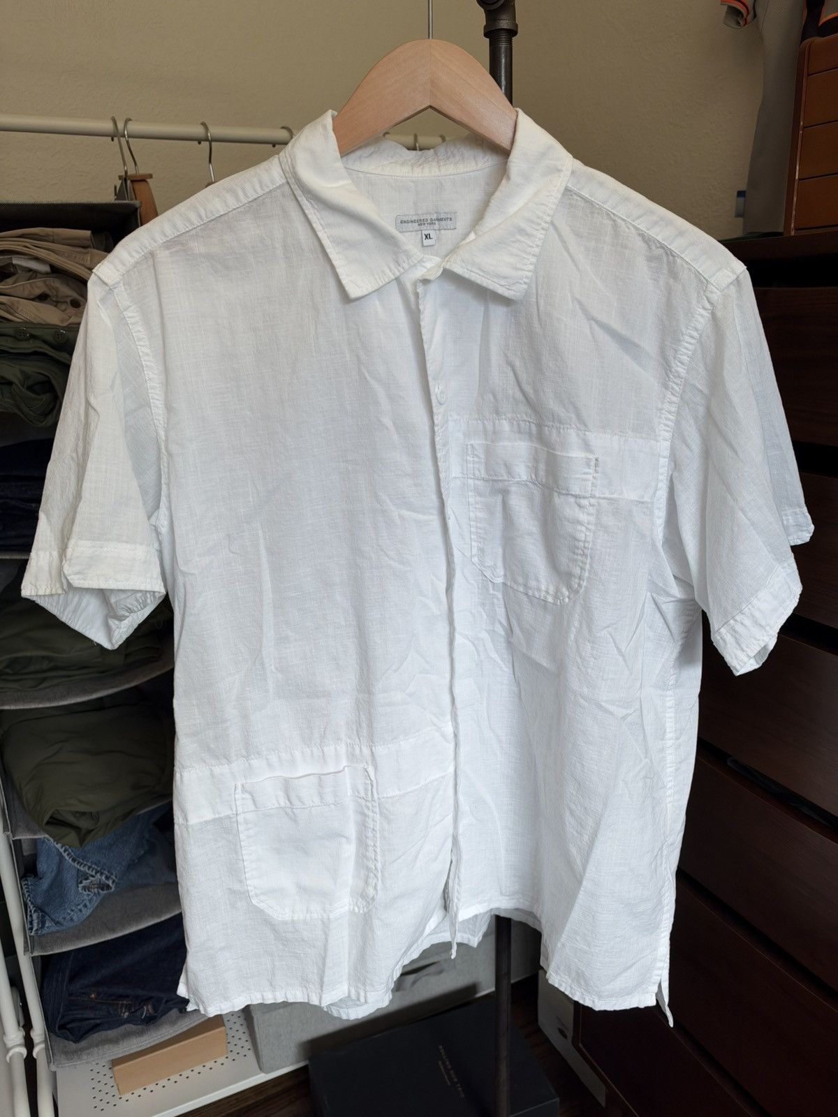 Engineered Garments Camp Shirt White Cotton Handkerchief XL Size US XL / EU 56 / 4 - 1 Thumbnail