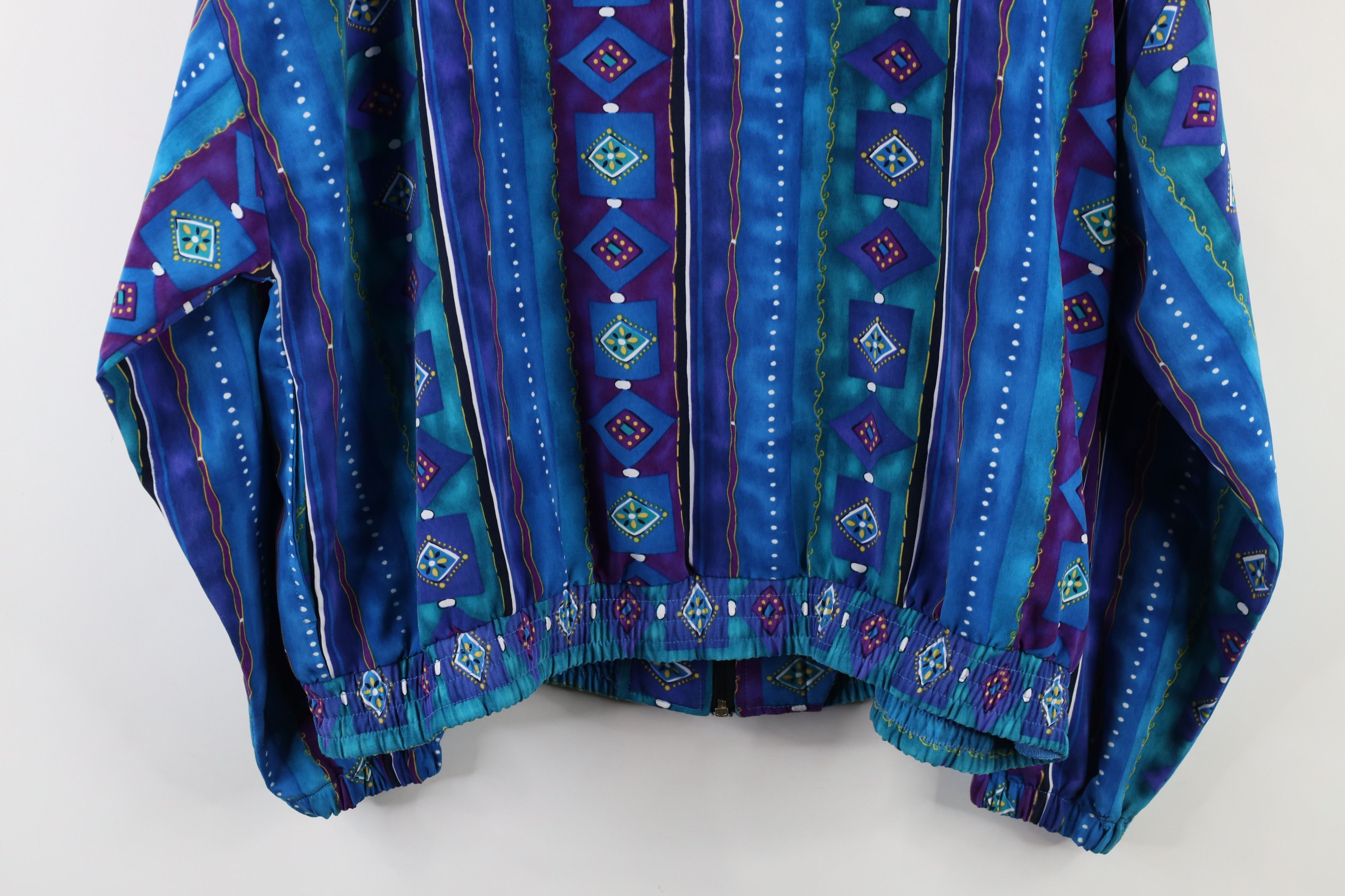Vintage Vintage 90s Streetwear Rainbow Geometric Windbreaker Jacket Size XL / US 12-14 / IT 48-50 - 11 Thumbnail