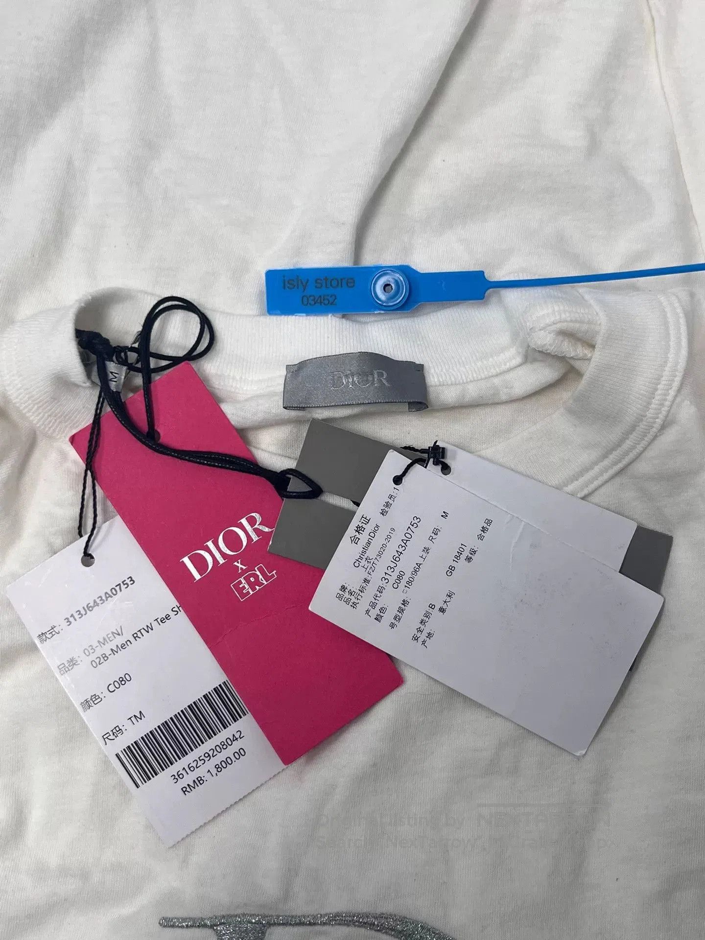 Dior DIOR Distressed Logo Embroidered Crewneck T-shirt. Size US M / EU 48-50 / 2 - 7 Thumbnail