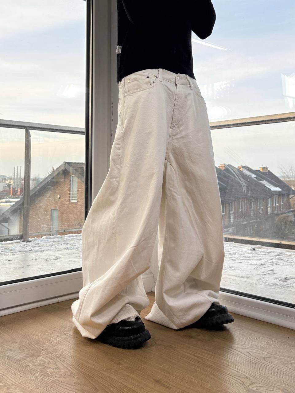 Japanese Brand rare baggy reworked white jeans women Size 30" / US 8 / IT 44 - 1 Thumbnail