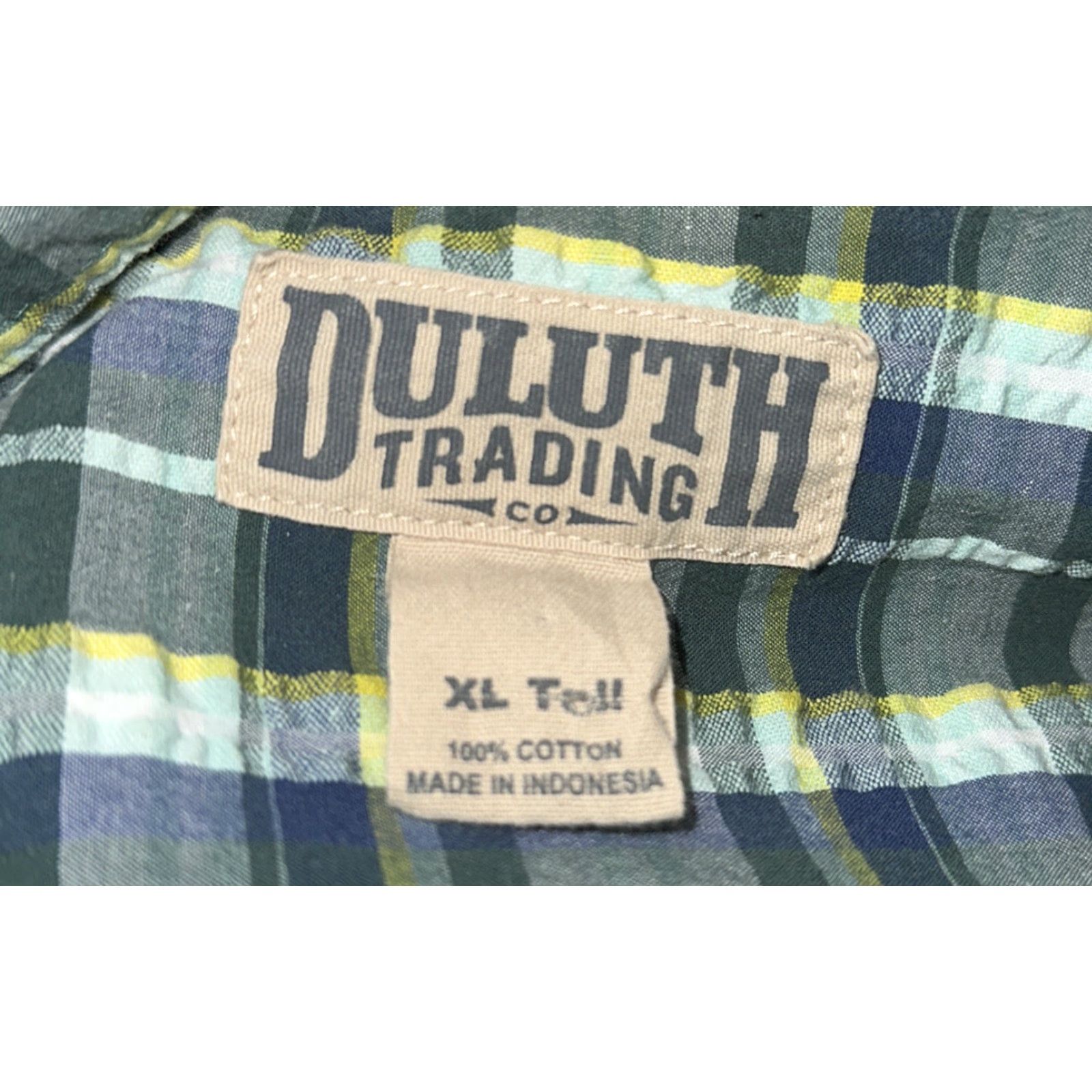 CO Duluth Men Shirt Plaid Short Sleeve Button Front Green Cotton XLT Size US XL / EU 56 / 4 - 6 Thumbnail