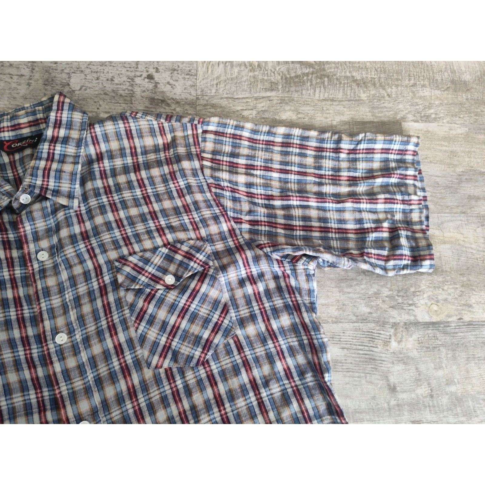 Vintage Vintage 70s Corzini Shirt 2XL Mens Plaid Button Up Shirt Single Chest Pocket Size US XXL / EU 58 / 5 - 3 Thumbnail