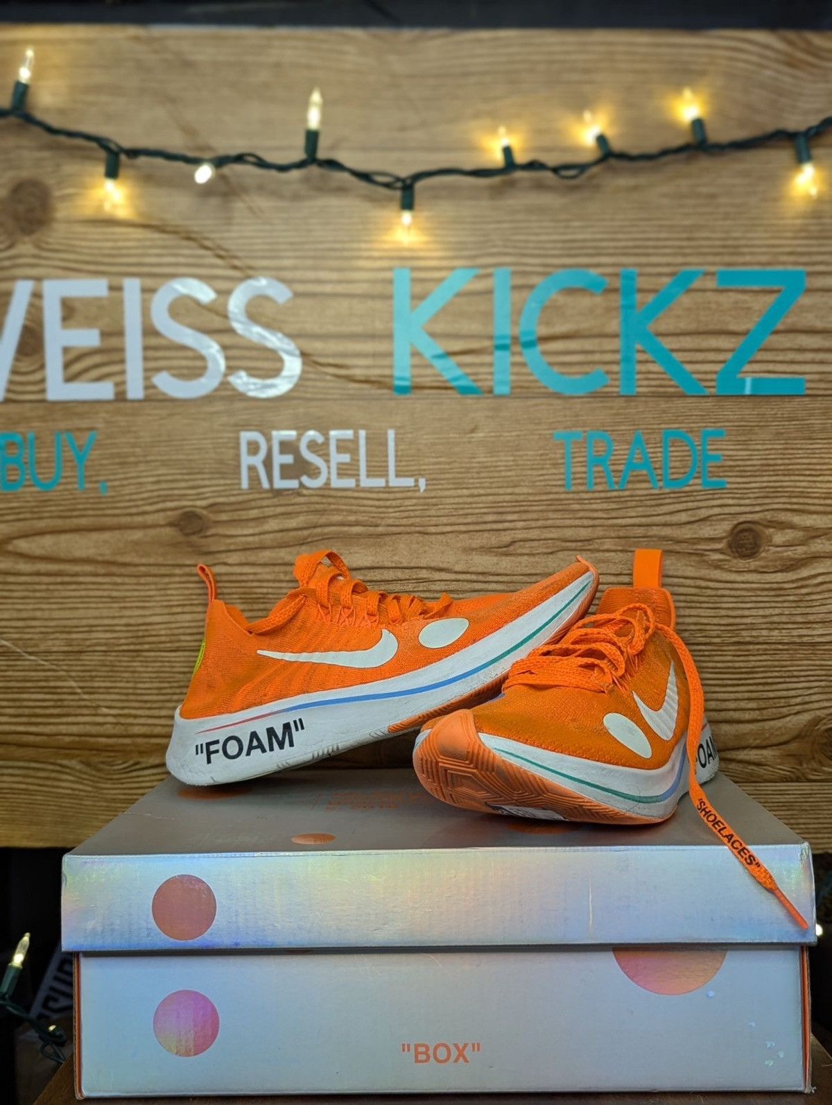 Nike off white zoom mercurial orange