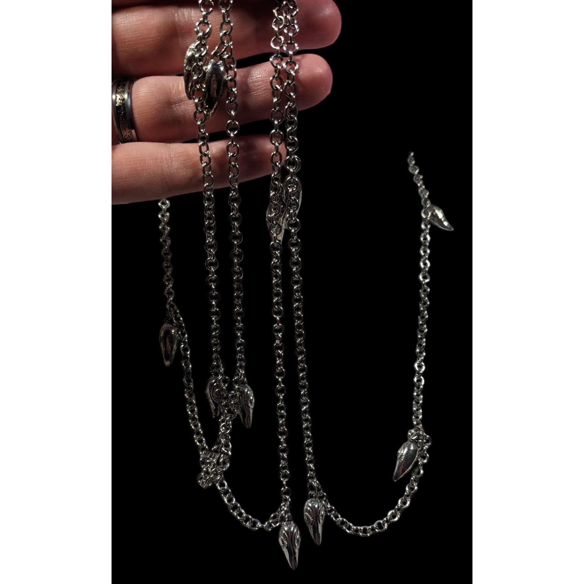 Other Unique Silver Tone Claw Charm Opera Necklace Size ONE SIZE - 8 Thumbnail