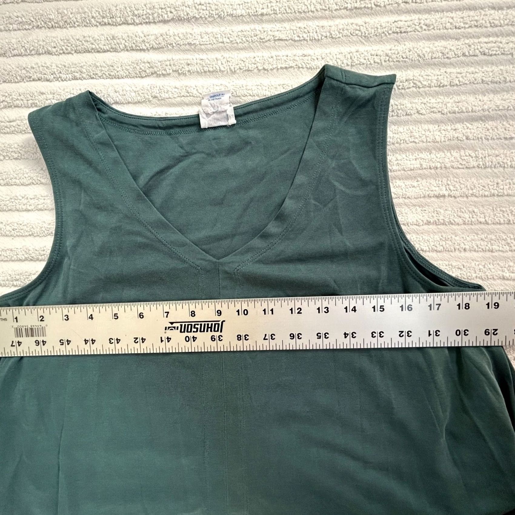 Vintage Sigrid Olsen Womens Sleeveless Green V-Neck A-Line Dress Medium Casual Pullover Size M / US 6-8 / IT 42-44 - 7 Thumbnail