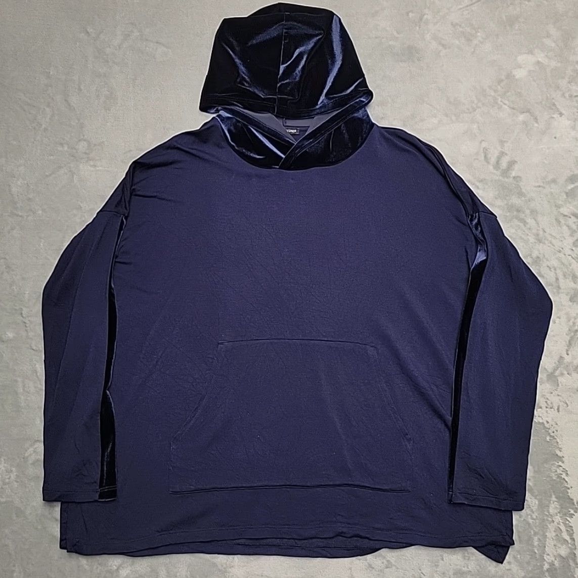 Eileen Fisher Eileen Fisher Hoodie Womens M Navy Tencel Stretch Athleisure Luxe Comfort USA Size M / US 6-8 / IT 42-44 - 3 Thumbnail