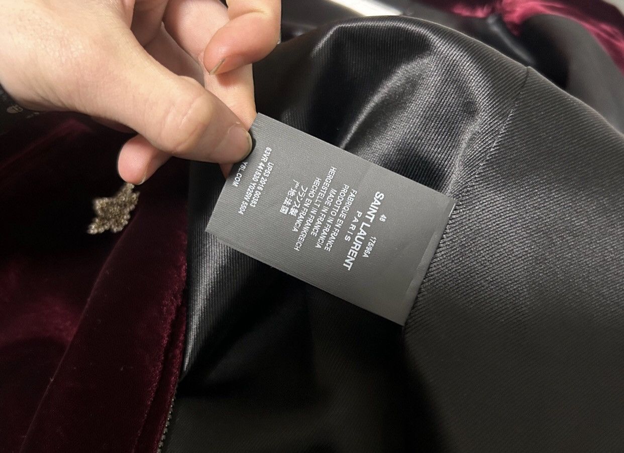 Saint Laurent Paris × Yves Saint Laurent Saint Laurent slp16FW Wine Red Velvet Star Moon Jacket2412- Size US M / EU 48-50 / 2 - 5 Thumbnail