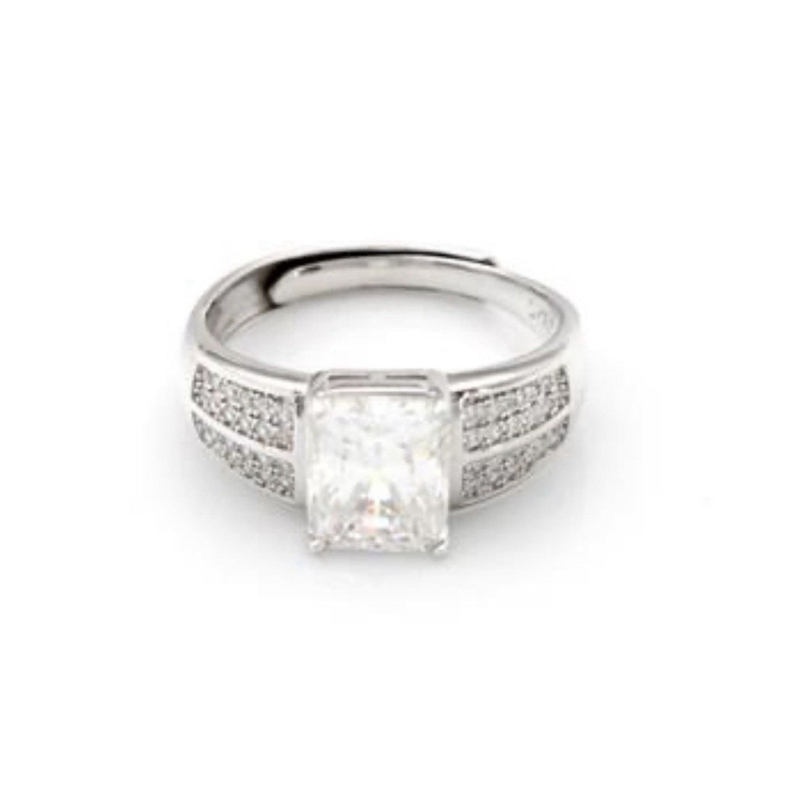 & Other Stories Exquisite Moissanite 925S Silver Engagement Ring OneSize 3CT Size ONE SIZE - 1 Thumbnail