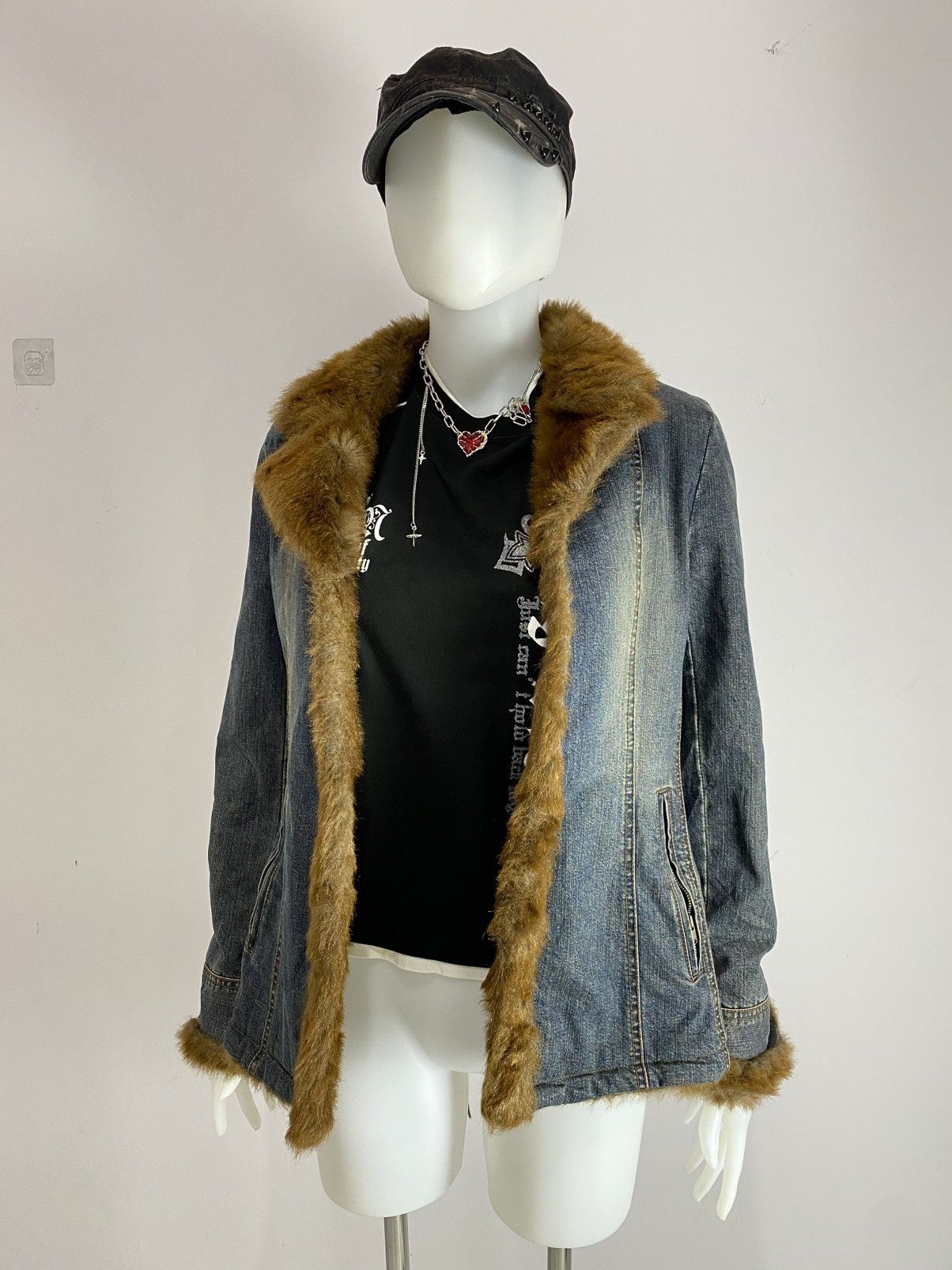 Tornado Mart 2000s Best Beni faux fur lace up quilted jacket Size US M / EU 48-50 / 2 - 2 Thumbnail