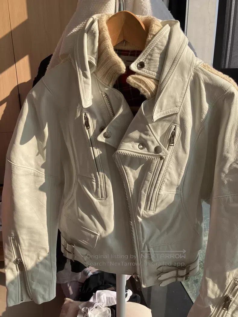 Undercover Undercover size 3 White leather paneled jacket Size L / US 10 / IT 46 - 3 Thumbnail