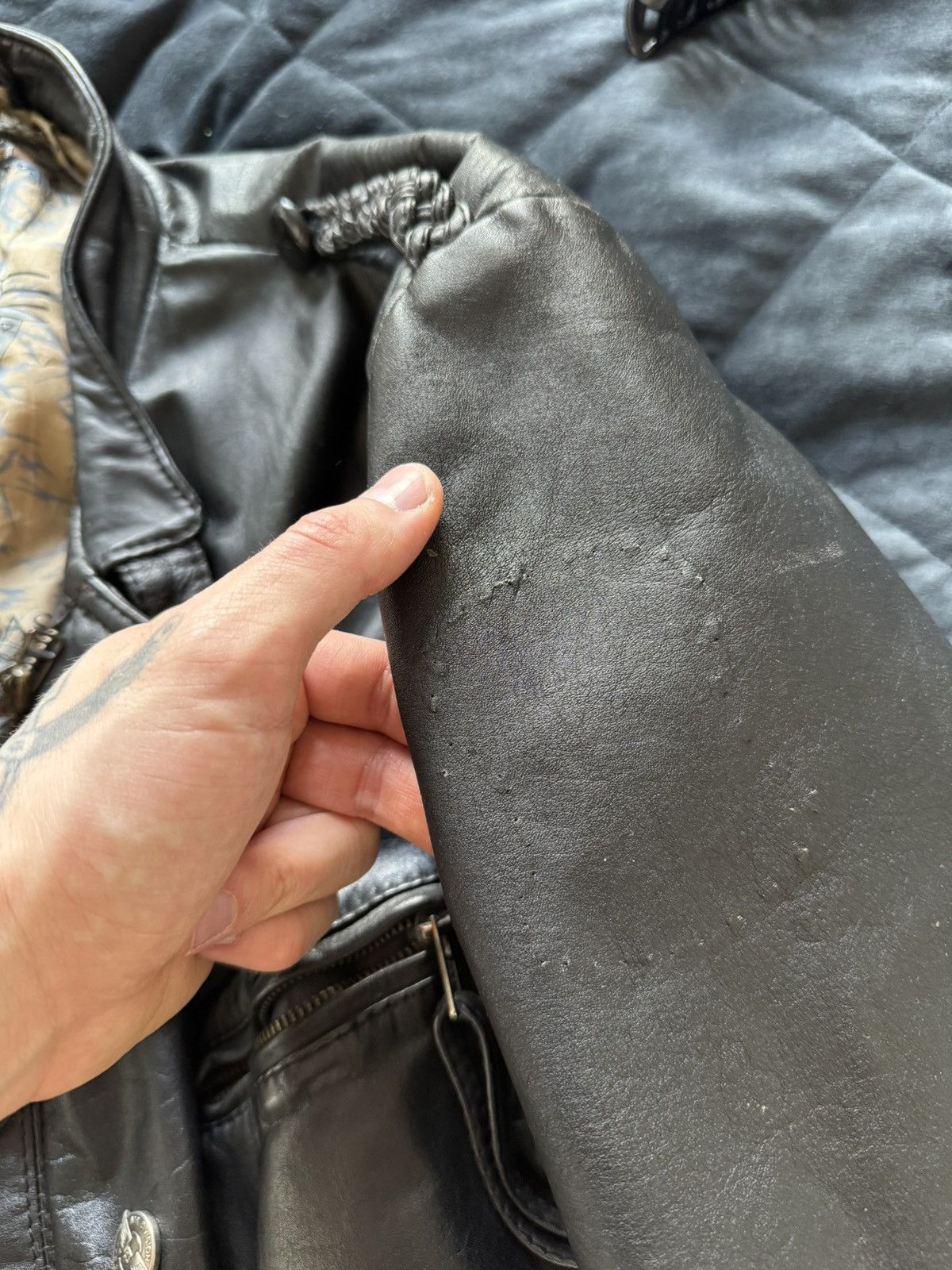 Leather Rare Vintage 90s Leather Jacket High Quality Racing Punk Size US XL / EU 56 / 4 - 8 Thumbnail