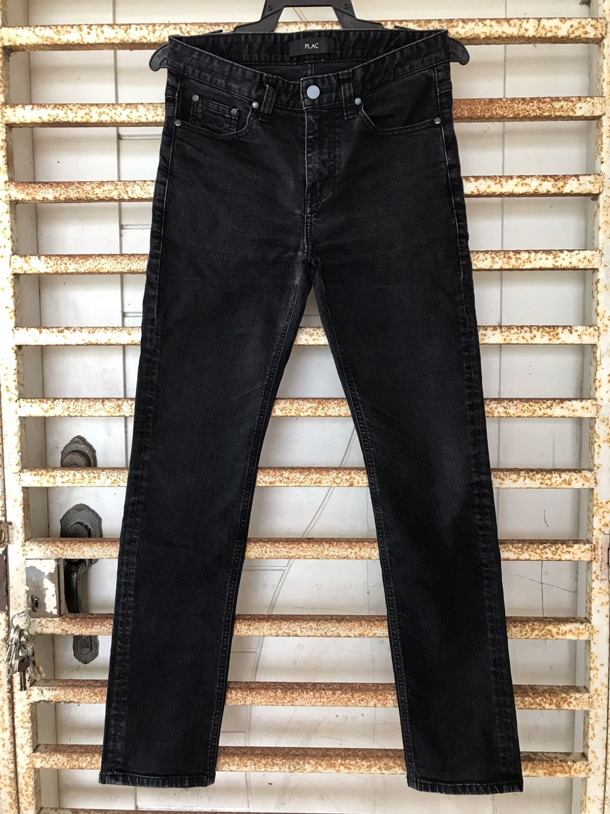 Japanese Brand × Jean PLAC Straight slim fit Super Black jeans Size US 29 - 1 Thumbnail