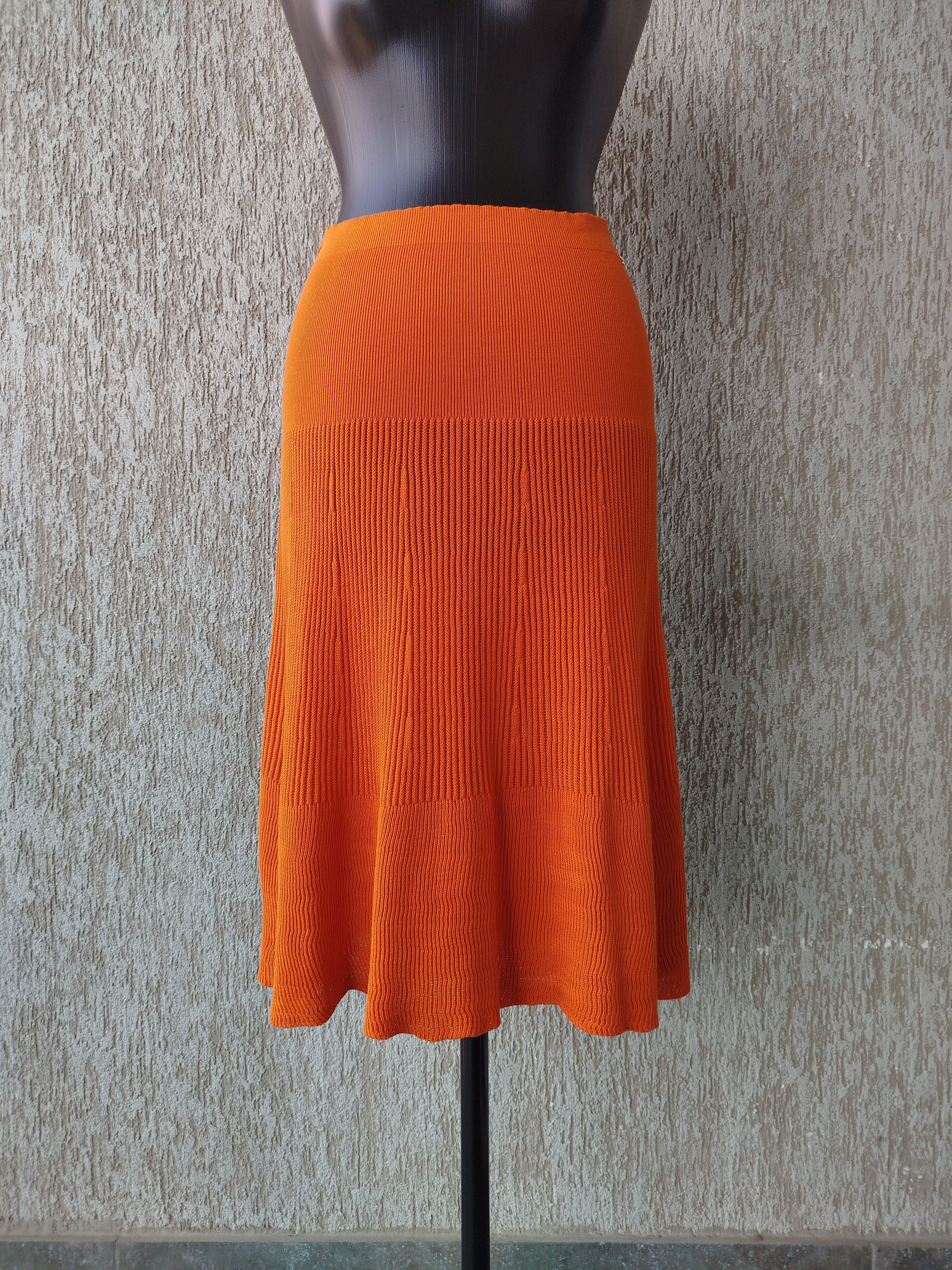 Sonia Rykiel Skirt Elastic Waist Knee Lingth Ribbed Knit Cotton Size 44 Size 32" / US 10 / IT 46 - 2 Thumbnail