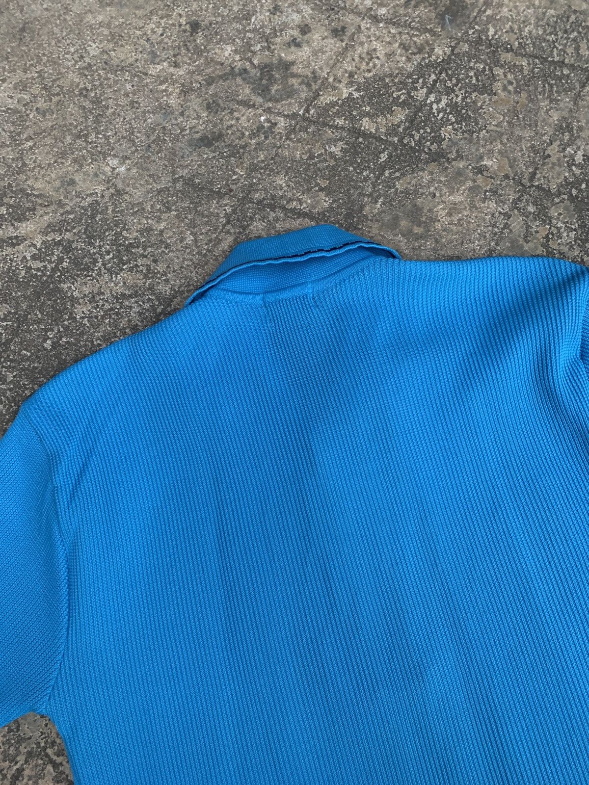 Vintage 1970s Trevira 2000 Polyester Blue Polo Size L / US 10 / IT 46 - 3 Thumbnail