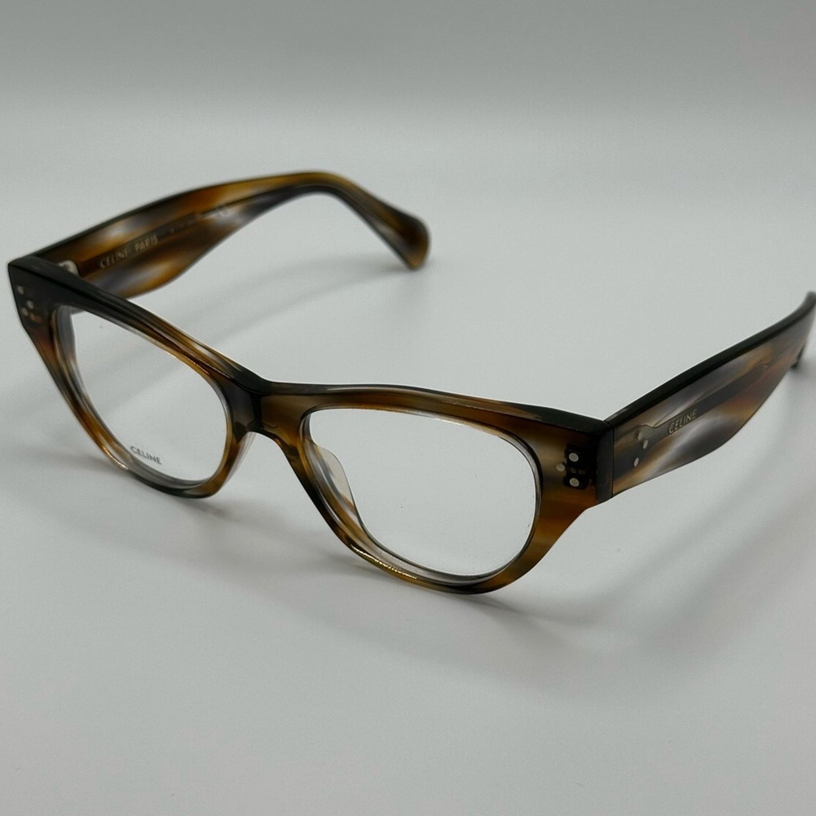 Celine NEW Celine Eyeglasses CL50040I 55 Striped Brown Grey Women Size ONE SIZE - 2 Thumbnail